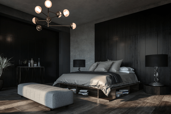 Black and Grey Wall Colour for Bedroom