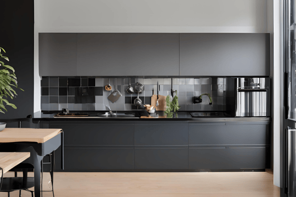 Black and Grey Kitchen Style