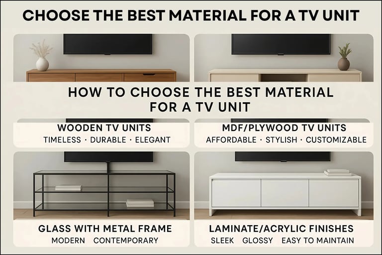 best materials for a TV unit
