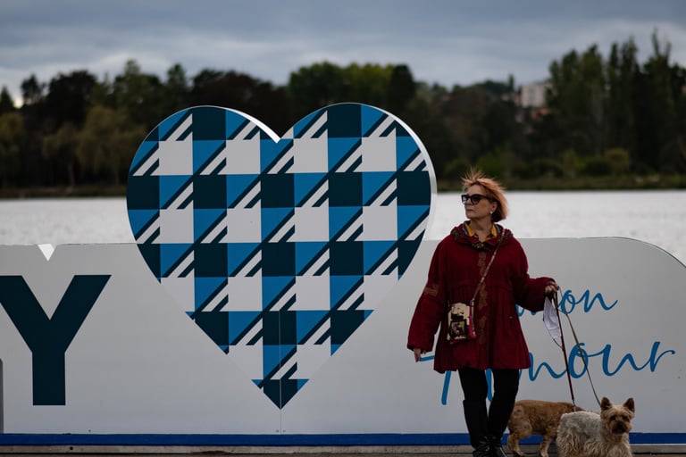 Photo dominique Uhlen devant le panneau Vichy