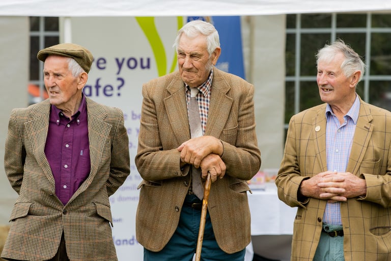 Farmers at an agricultural show in mid wales