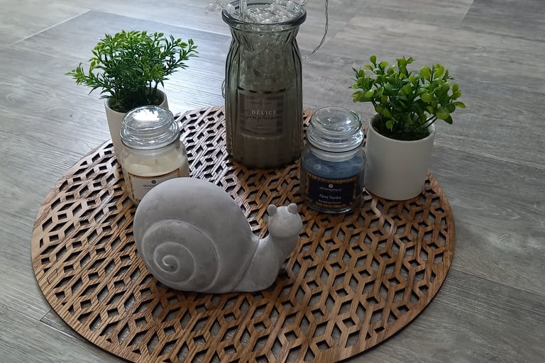 décoration zen, plante et bougies