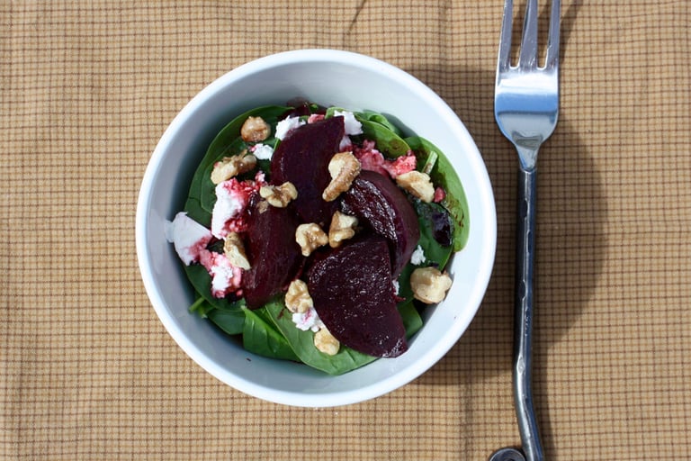Balsamic Beet and spinach salad