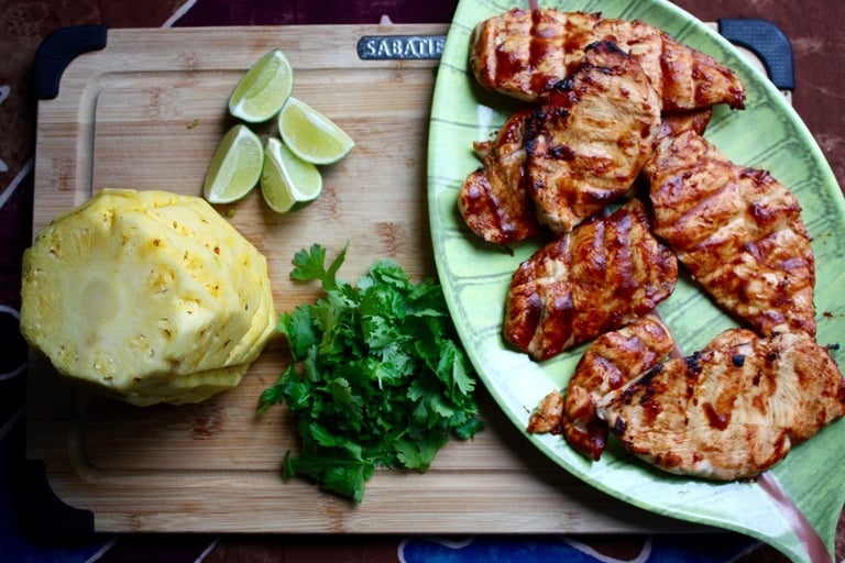 ingredients prepped for dirty bird appetizers