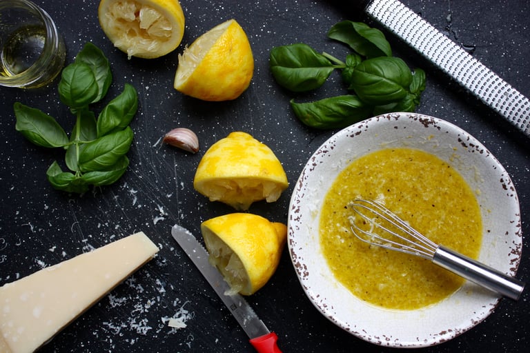 ingredients for lemon spaghetti with shrimp sauce