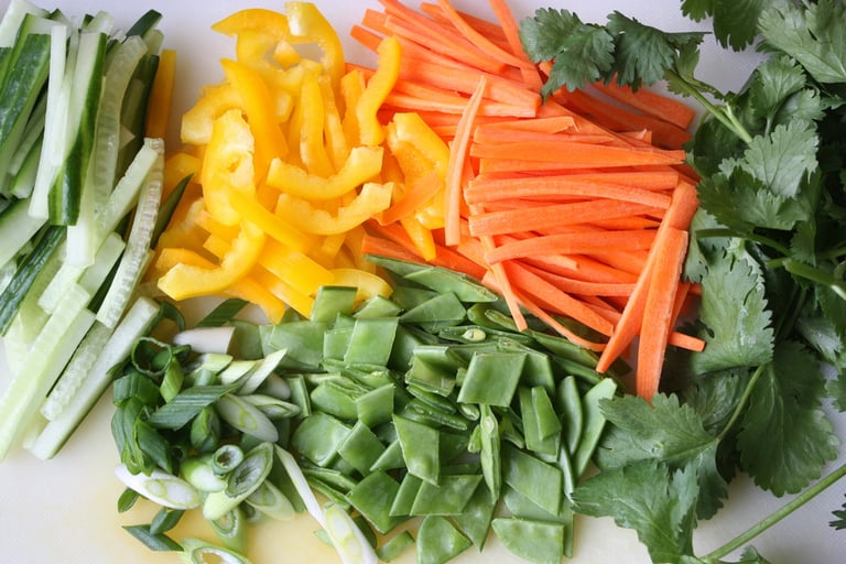 ingredients for potluck soba salad