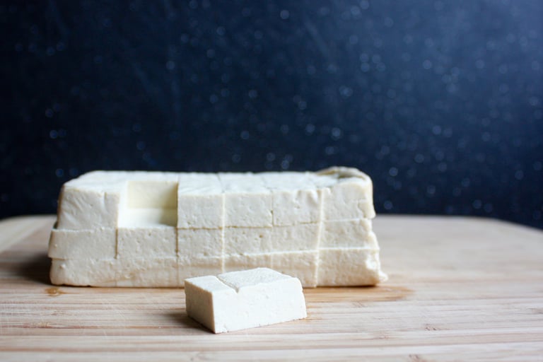 block of tofu chopped into cubes