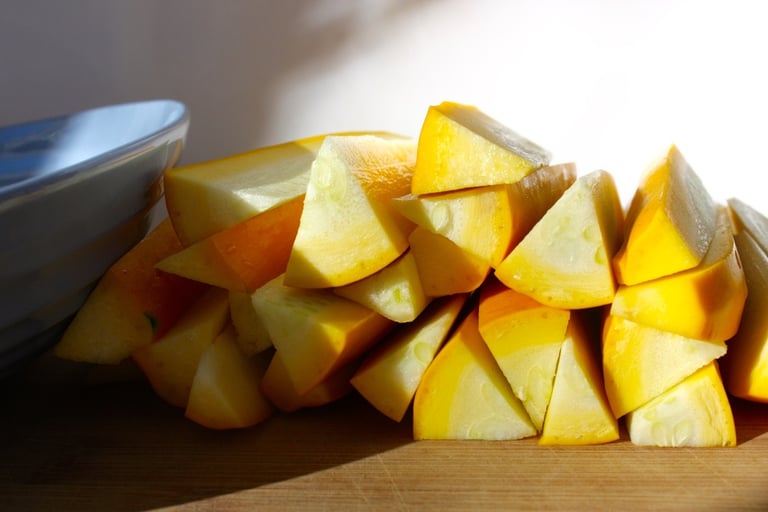 quartered yellow zucchini