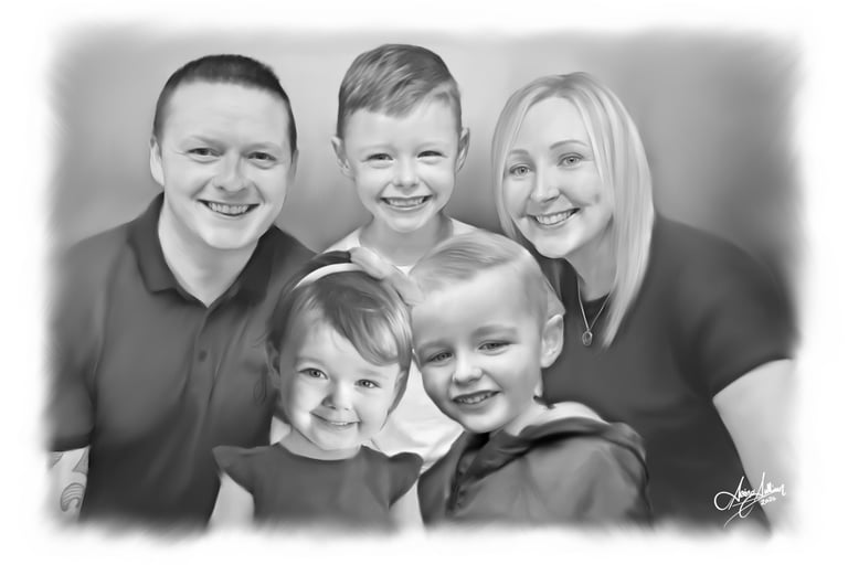 Pencil Portrait Drawn From Photo