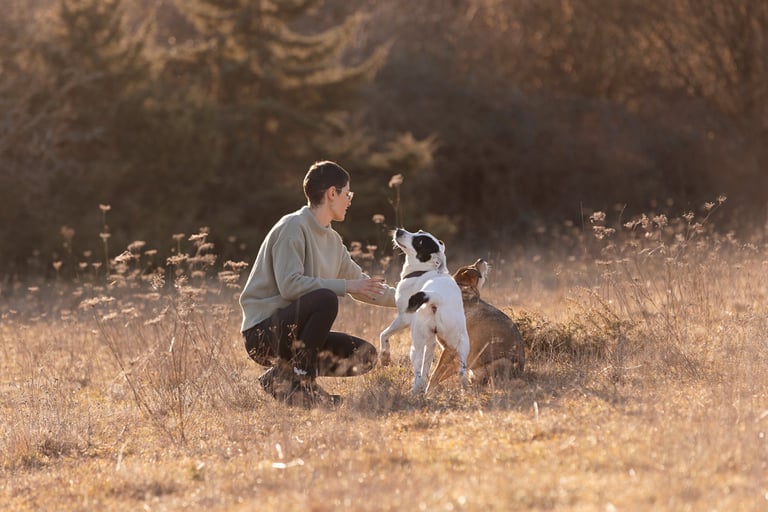 Lena Matte mit ihren beiden Hunden