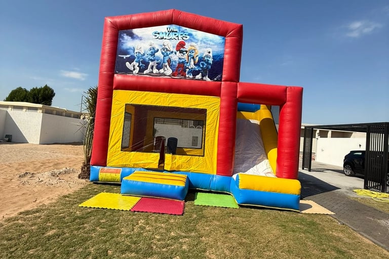 smurfs bouncy castle, the smurfs theme bouncy 