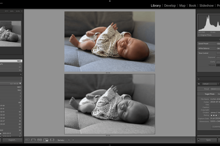 bébé blanc et noir