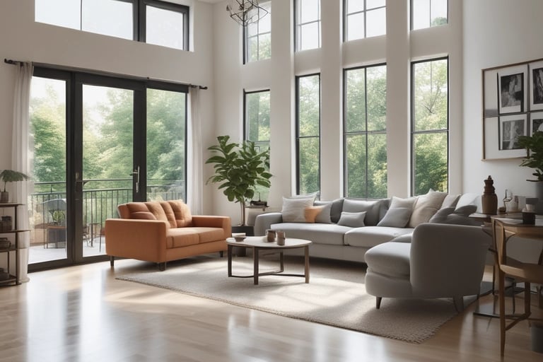 Bright living room with modern inventory