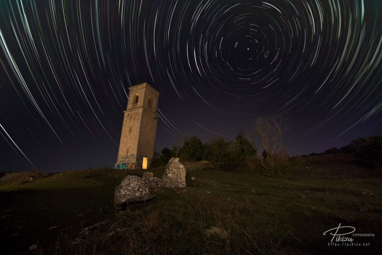 Startrail. Torre de Ochate (Treviño. Burgos)