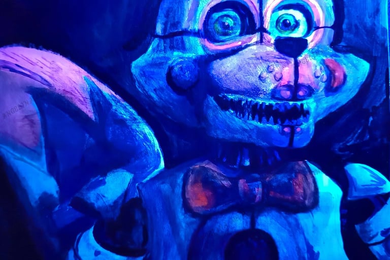 Fnaf fanart Fun Time Foxy. Original artwork by the artist Angelina Nazarenko. UV