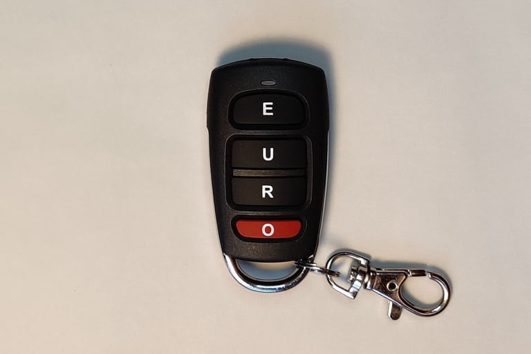 Euro pultelis vartams – nuotolinio valdymo pultas su Rolling Code, tinkamas garažo ir kiemo vartams