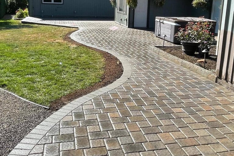 making a paver patio clean again by pressure washing