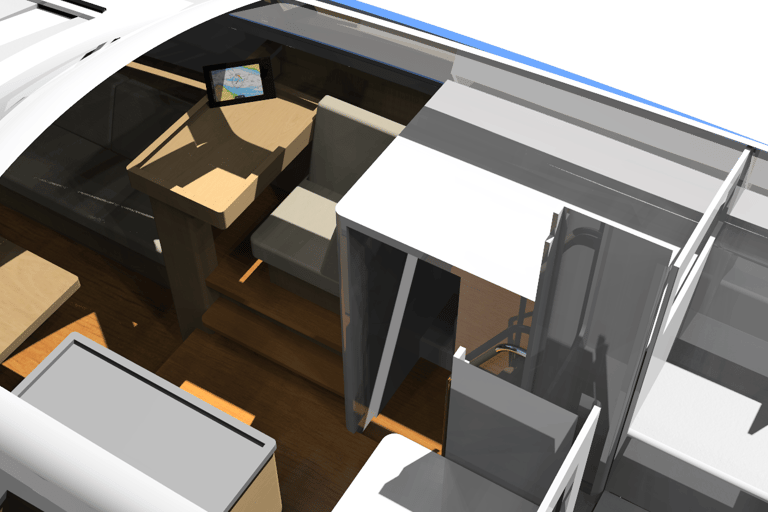 M44 Transat sail yacht design interior