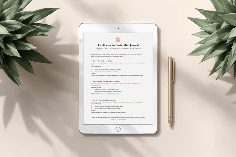 Confidence in Christ Mini Journal - 5-day devotional to rebuild confidence through Scripture