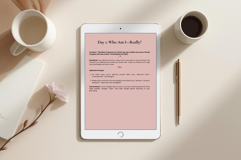 Free 7-Day Identity Intensive devotional journal for Christian women seeking peace and purpose