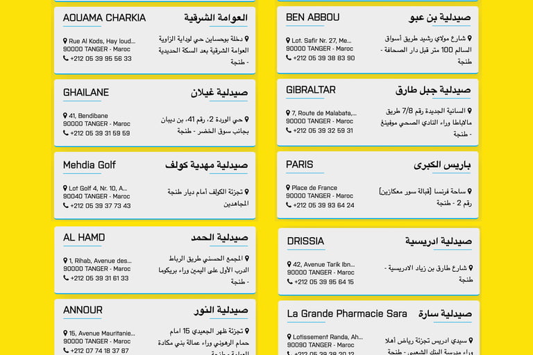 pharmacie de garde à tanger aujourd'hui