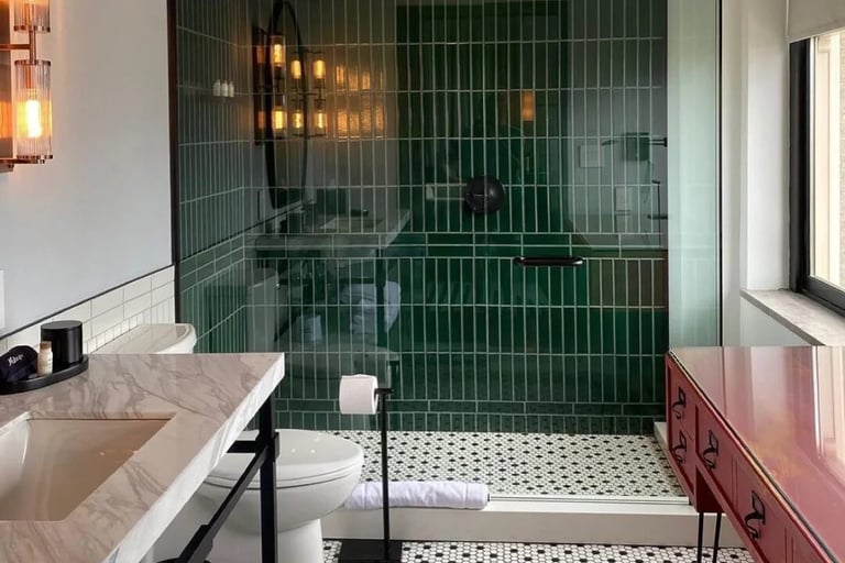 subway tiles trending bathroom in 2025