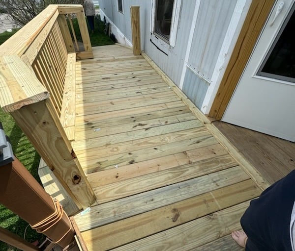 Here we rebuilt the deck