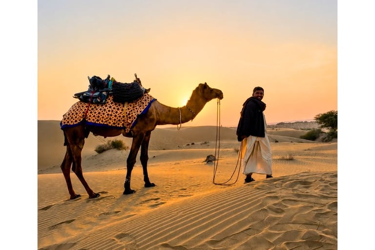 November sunset during a desert safari in Jaisalmer.