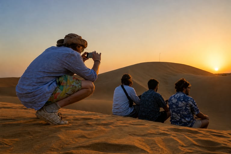 Private desert safari in the Thar Desert near Jaisalmer.