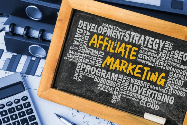 Modern image featuring the words “Affiliate Marketing".
