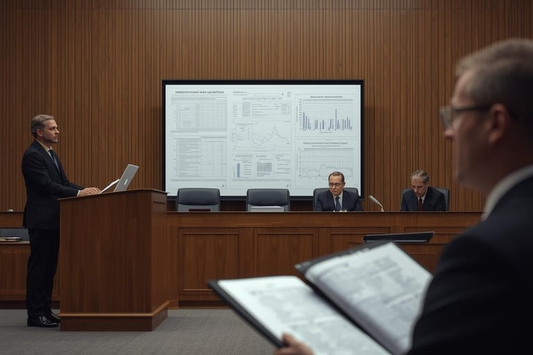 a man in a suit and tie is standing in front of a presentation screen