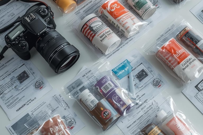 a camera and some batteries on a table