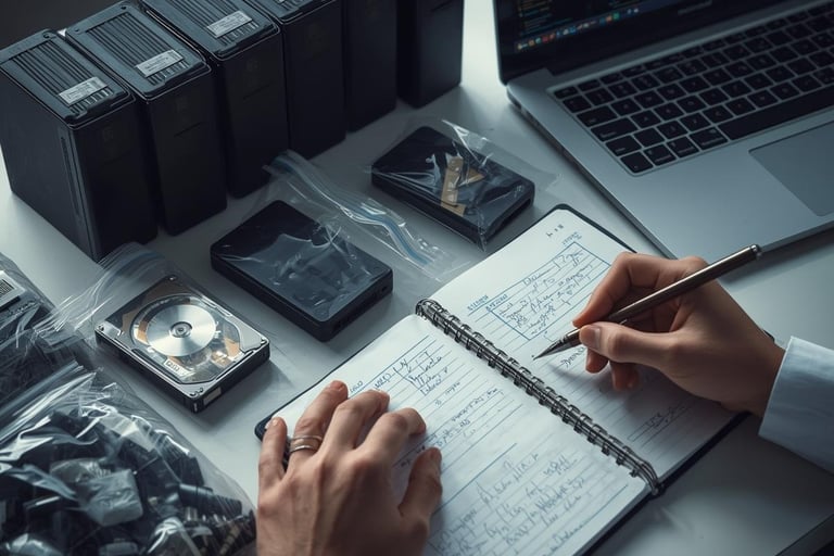 a person is writing on a notebook with a pen and a notebook
