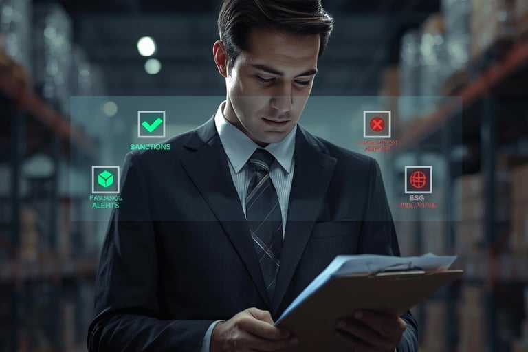 a man in a suit and tie is holding a clipboard
