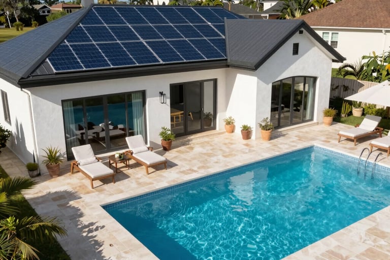 Pool building, solar installation from Aurea Luxe General Construction in La Marina Costa Blanca