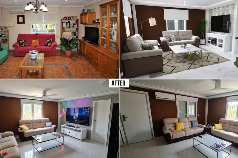 complete renovation of living room in san fulgencio by aurea luxe general construction