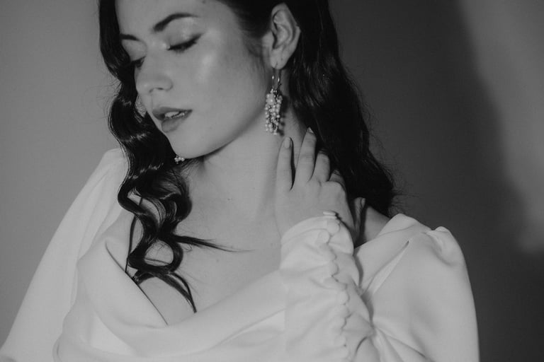 a woman in a white dress with a white dress