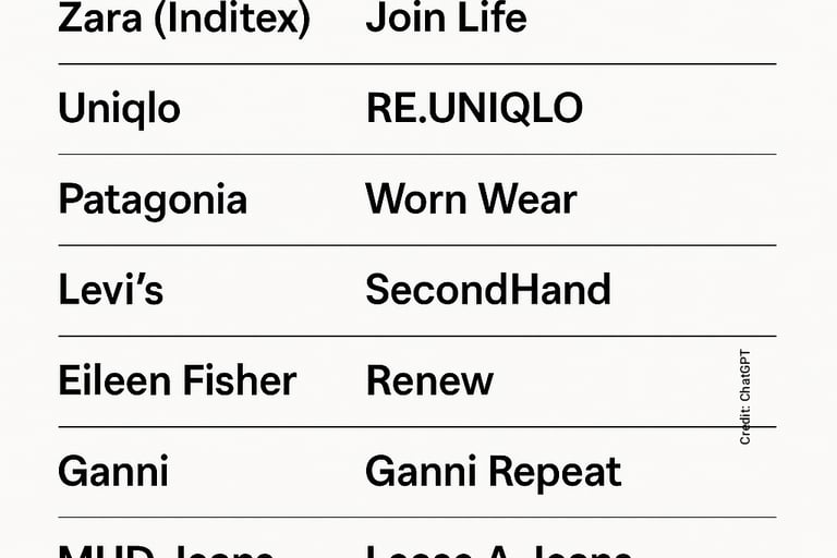 a list of the top ten most popular fashion brands