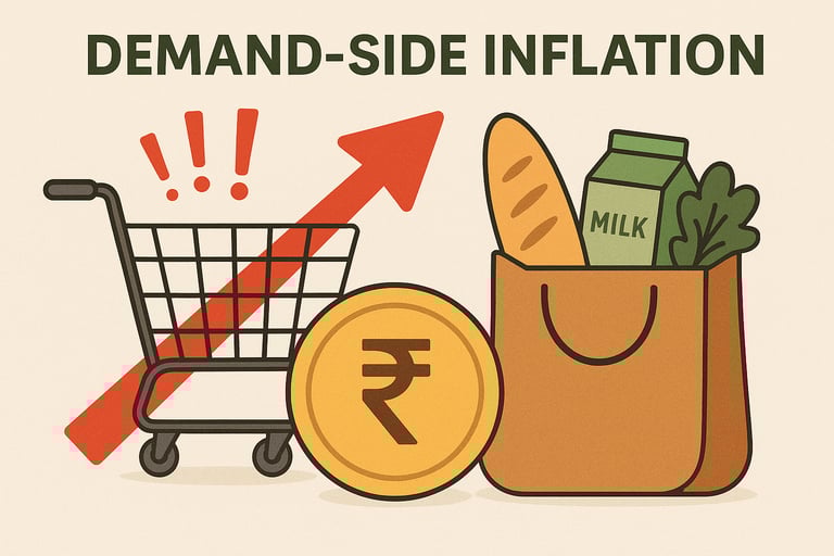 a shopping carton a grocery bag demand side inflation