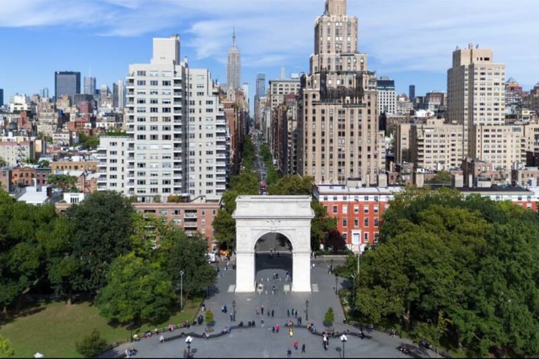a city view of a city with tall buildings and a view of the city