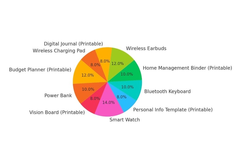 a pie chart of all essential money tools