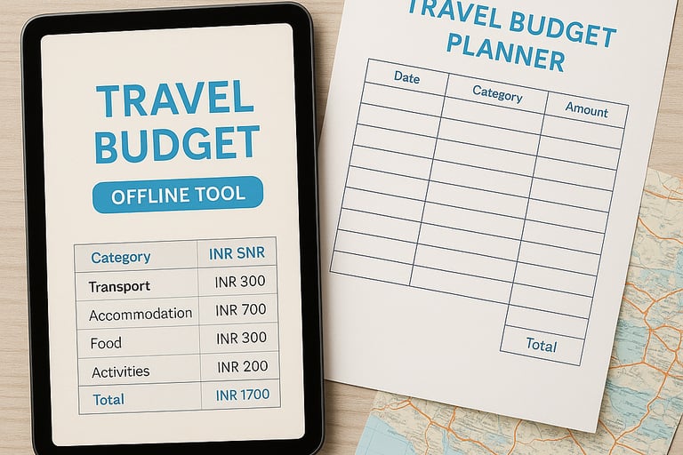 a tablet with a travel budget - friendly travel planner