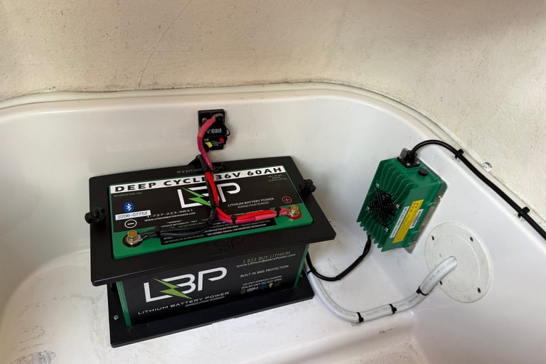 36v Lithium Battery Install For Trolling Motor.
