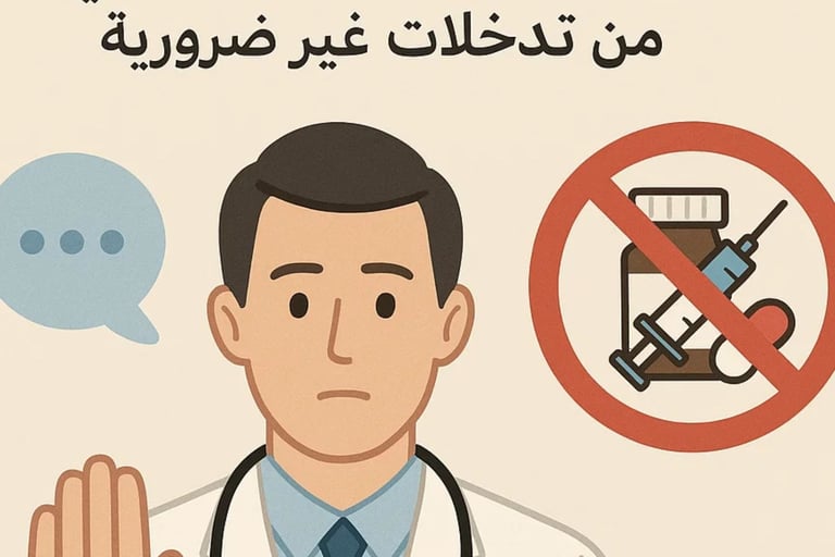 لماذا قد يضر الإفراط في الفحوصات والعلاج أكثر مما ينفع؟ تعرّف كيف يحميك التمهّل الطبي عندما لا توجد