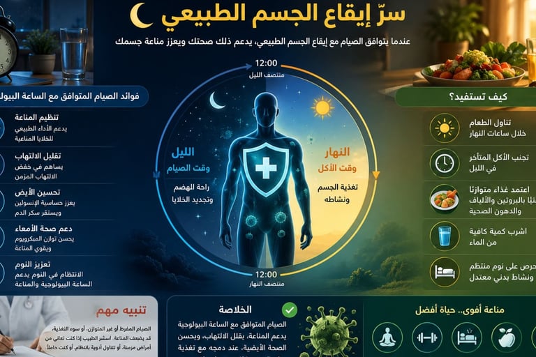 المتوافق مع الساعة البيولوجية (Circadian Fasting)