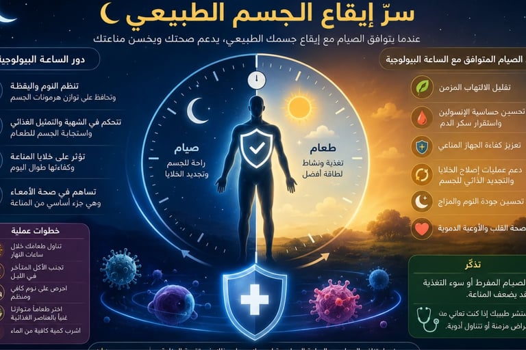 المتوافق مع الساعة البيولوجية (Circadian Fasting)