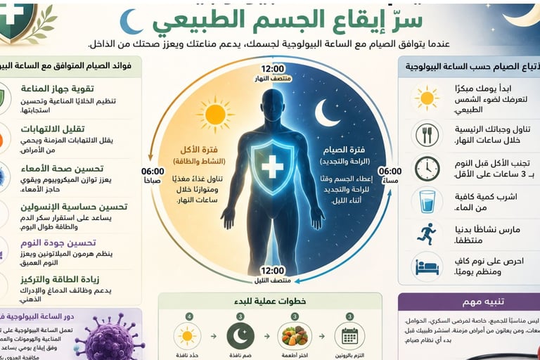 المتوافق مع الساعة البيولوجية (Circadian Fasting)