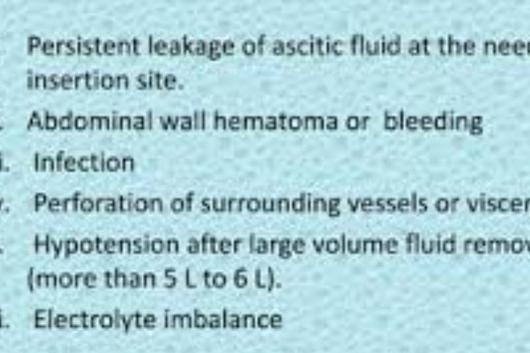 Abdominal Paracentesis Diagnostic and Therapeutic complication