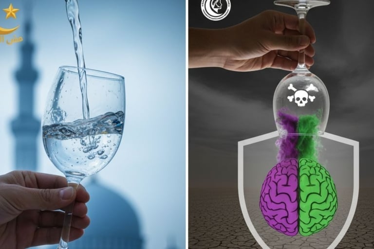 🚱 الإفراط في شرب الماء قد يسبب تسمم الماء وتورم الدماغ. تعرّف كيف يحميك الصيام بتنظيم توازن السوائل