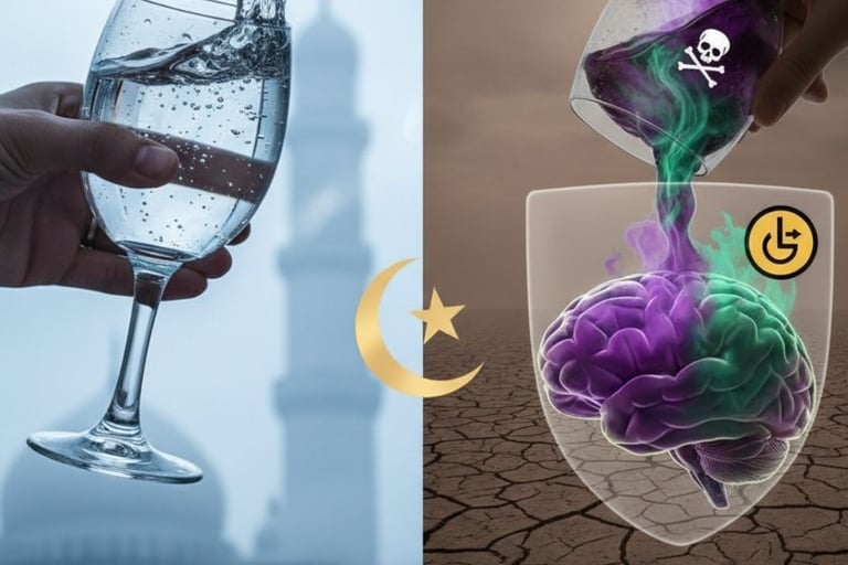 🚱 الإفراط في شرب الماء قد يسبب تسمم الماء وتورم الدماغ. تعرّف كيف يحميك الصيام بتنظيم توازن السوائل